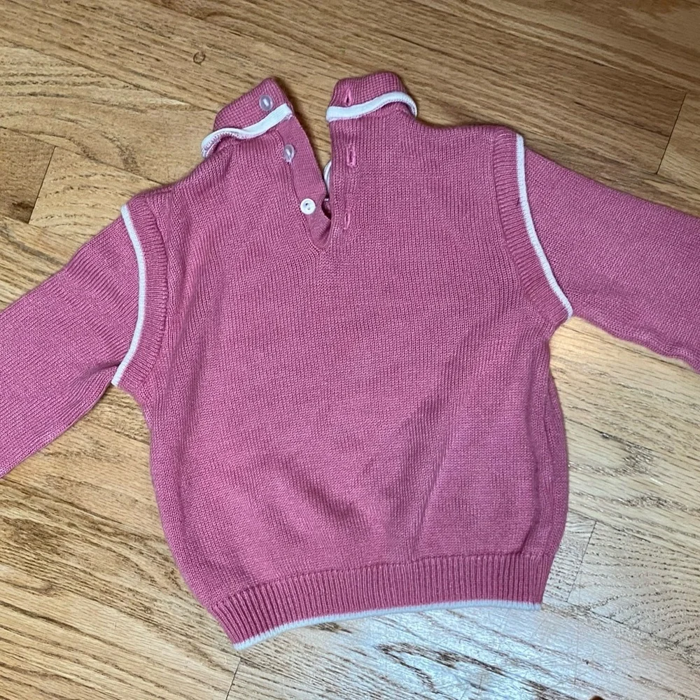 Vintage 1980s Toddler Time JCPenny Two Piece Pink Knit Outfit Size 4T